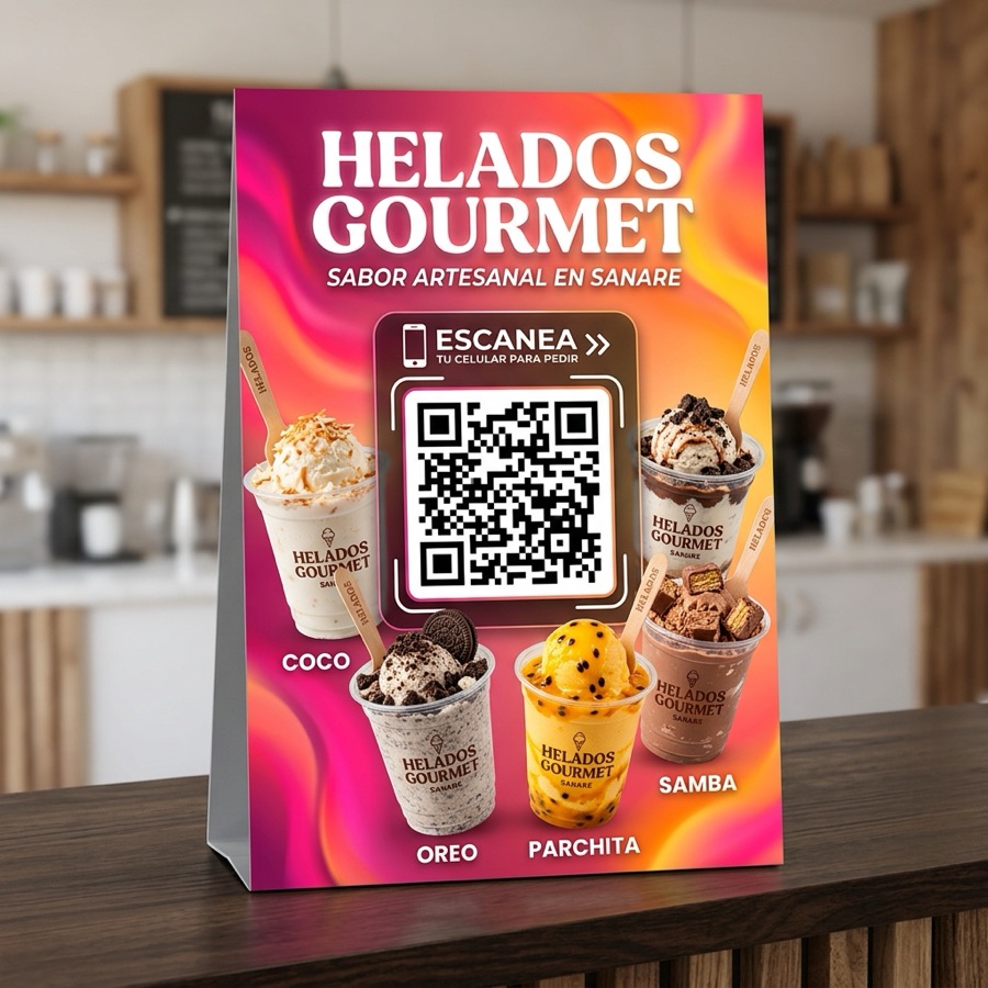 Stand de acrílico con el QR